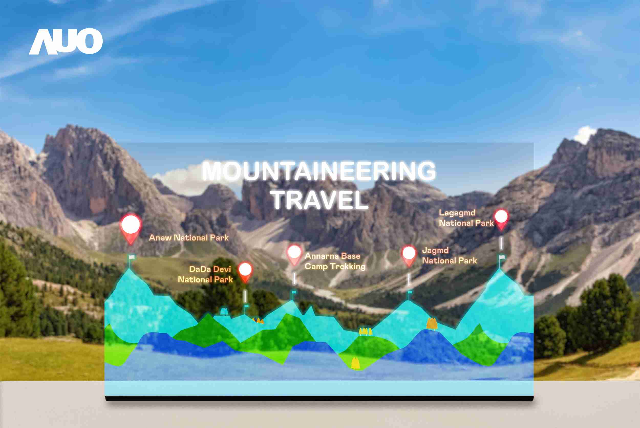 至成国际展示全球单片尺寸最大(*)42吋透明Micro LED显示器拼接而成的〝64吋透明Micro LED显示器〞，，，，具备高透明度、、、1,000 nits高亮度、、、、广色域、、、、采用三边无边框的无缝拼接等多重特色，，，，呈现超高清、、、细腻画质而不遮挡后方视觉，，，满足层峰需求，，可广泛运用于零售、、艺术展览或商业空间等场域